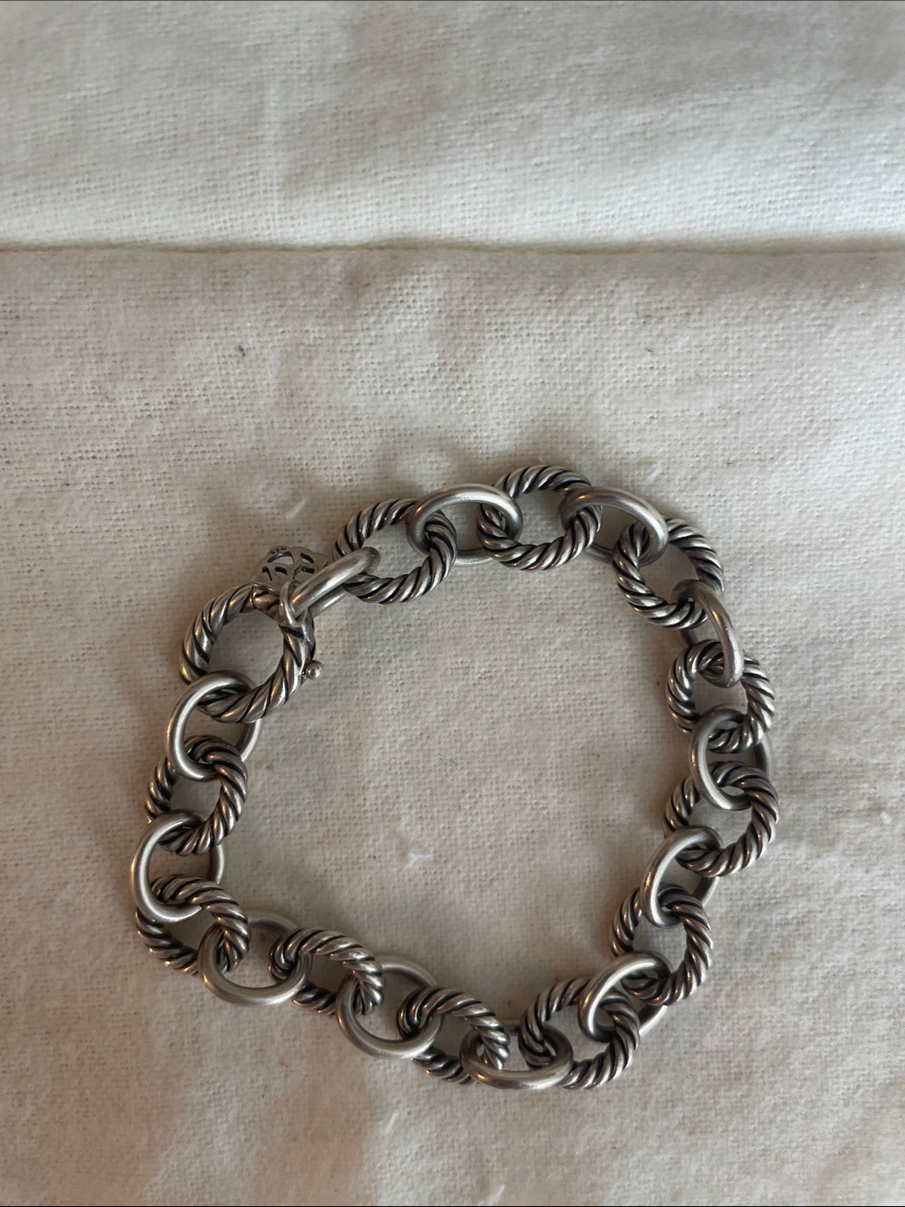 David Yurman Twisted Rope Link Bracelet - Silver